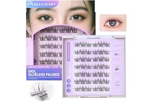Self Adhesive Lash Clusters DIY Eyelash Extensions C Curl Natural 42Pcs Pre-Glued Cluster Lashes 11-13MM No Glue Individual L