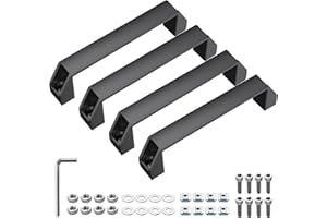 JiGiU 4-Pack 4040 Aluminum Handle Aluminium Alloy Rectangular Industrial Pull Handle 180mm Hole Distance for 40 Series Europe
