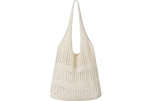 WantGor Crochet Bags, Beach Mesh Tote Bag Womens Shoulder Shopping Handbag Casual Travel Totes Bag Foldable Hobo Bags