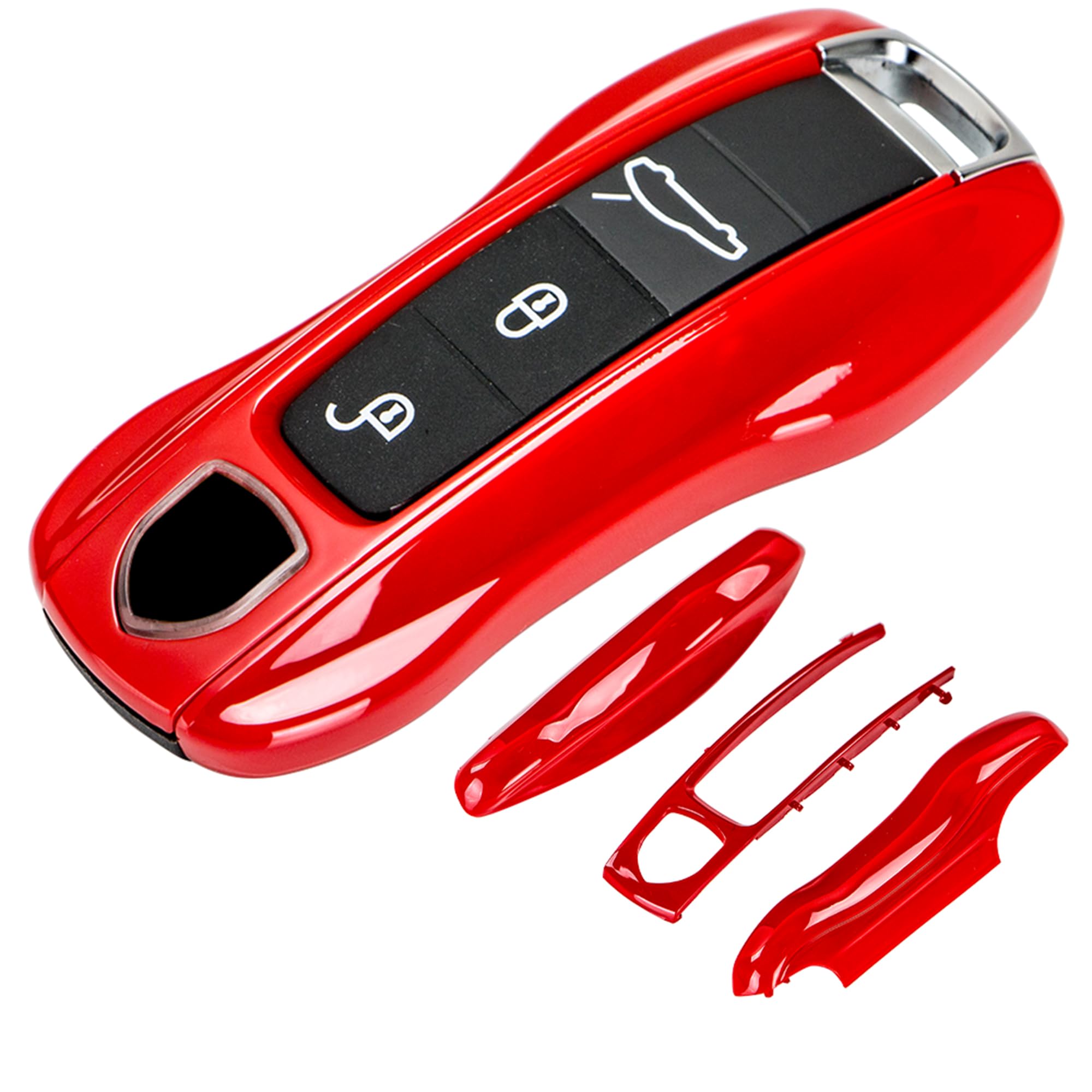 AeroBon 3-Piece Painted Key Cover/Key Fob Shell Cover Compatible with Porsche Key Shell (MK2)