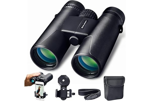 Slokey 10x42 Binoculars - Professional and powerful binoculars for long distances. Lightweight and waterproof, BaK4 prisms and FMC. Ideal for hunting, astronomy, birdwatching, and camping.