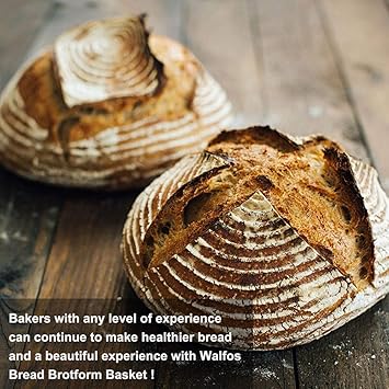 French Style Sourdough Bread Basket Included 100 Natural Rattan Walfos 10 Inch Oval Banneton Proofing Basket Set Great For Home And Professional Bakers Dough Scraper Linen Cloth Liner Baking Pastry