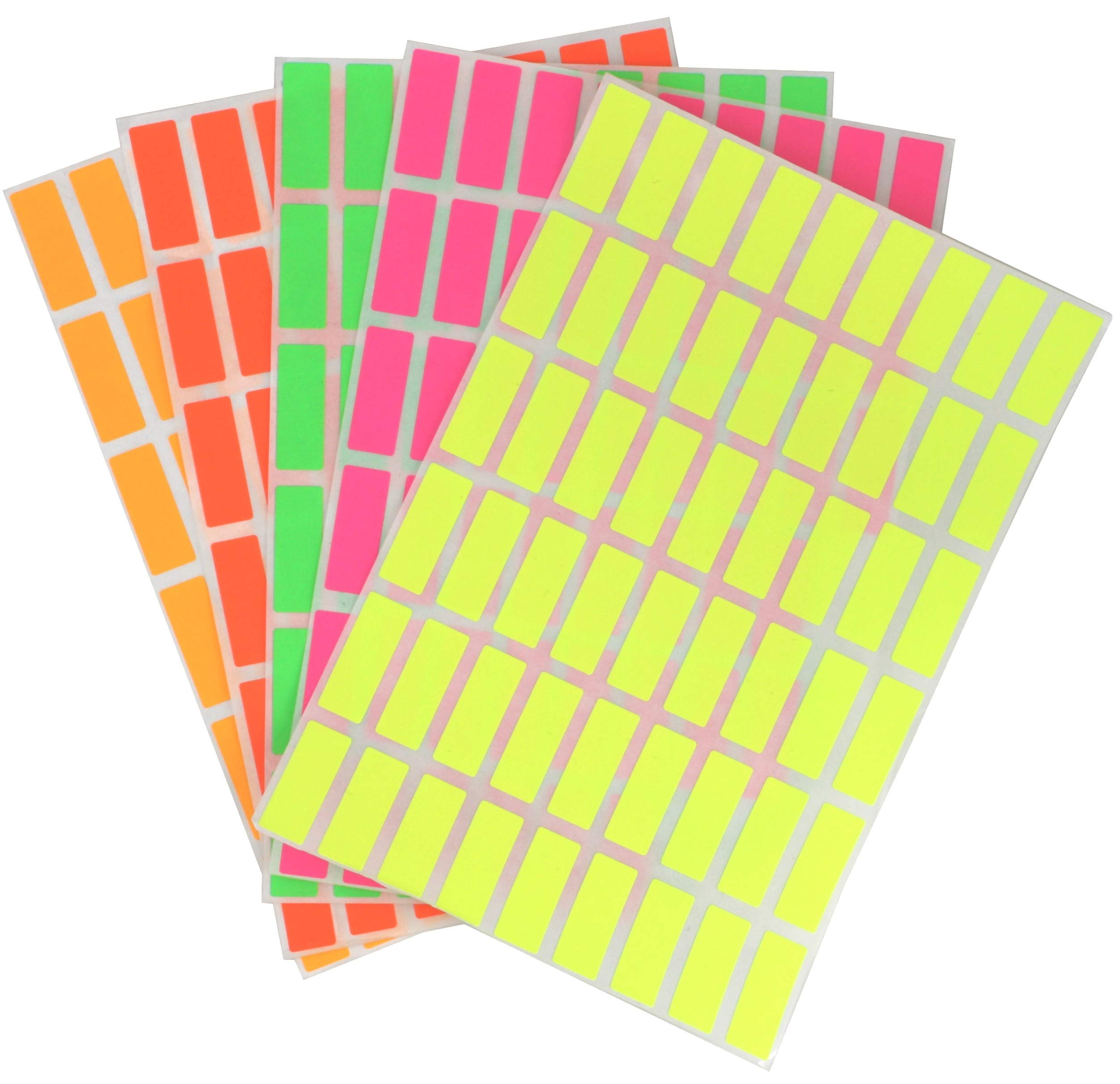Royal Green Colored Rectangular Labels in Neon Colors 1in x 3/8in (25mmx10mm) - 270 Pack