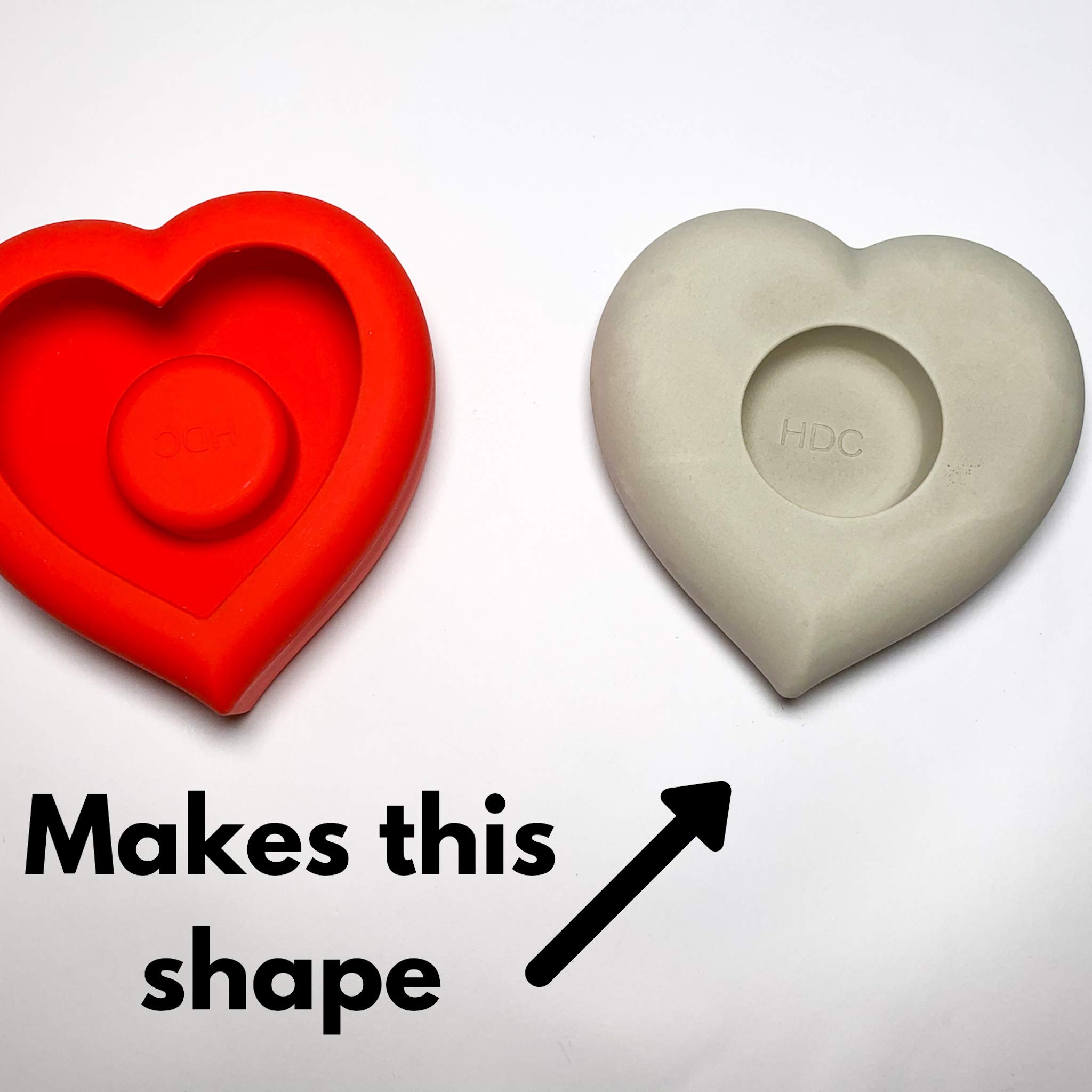 Heart Mold - Tea Light Candle Holder Silicone - by Happy Dotting Company - Rock Painting - Tea-Light Molds - Valentines Day Crafts - Gypsum Casting – Dotting Mandala Art DIY & Creative Projects