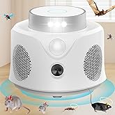 Mouse Repellent Ultrasonic Plug in, 2025 Upgraded Mice Repellent Indoor Ultrasonic Pest Repeller, 360° Ultrasonic Rodent Repellent with PIR Sensor & LED Strobe Light for Indoor