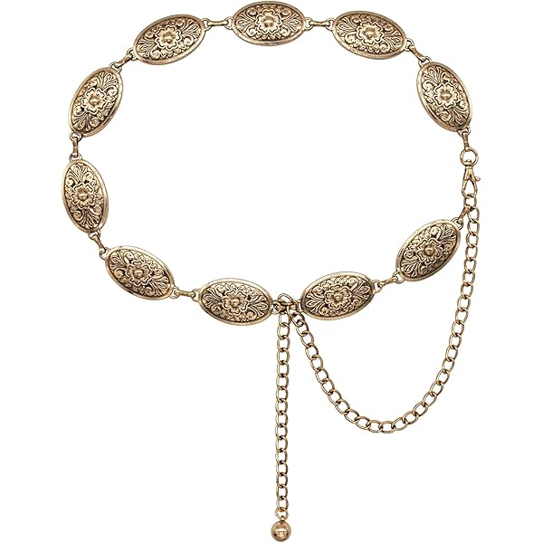 Amazon.com: XuoAz Western-Concho-Belt-Women Cowgirl-Gold  display picture 1