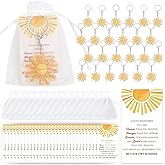 Serencatcher 72pcs Sun Inspirational Keychain Party Favors Emotional Support Gifts with Sun Keychains Inspirational Cards Organza Bags Employee Appreciation Gifts Bulk for Office Coworkers Staff