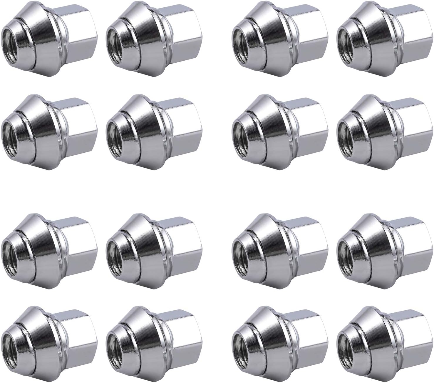 COLFULINE 16x M12x1.5 Hex WHEEL NUTS LUGS BOLTS ALLOY 19MM CHROME FOR Ford Focus Fiesta