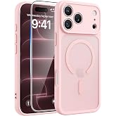 FNTCASE for iPhone 18 Pro Max Case/ iPhone 17 Pro Max Case, Fit for Magsafe | Screen Protector, Translucent Matte, Military Grade Drop Proof, Shockproof Protection Bumper, Protective Magnetic Phone Cover