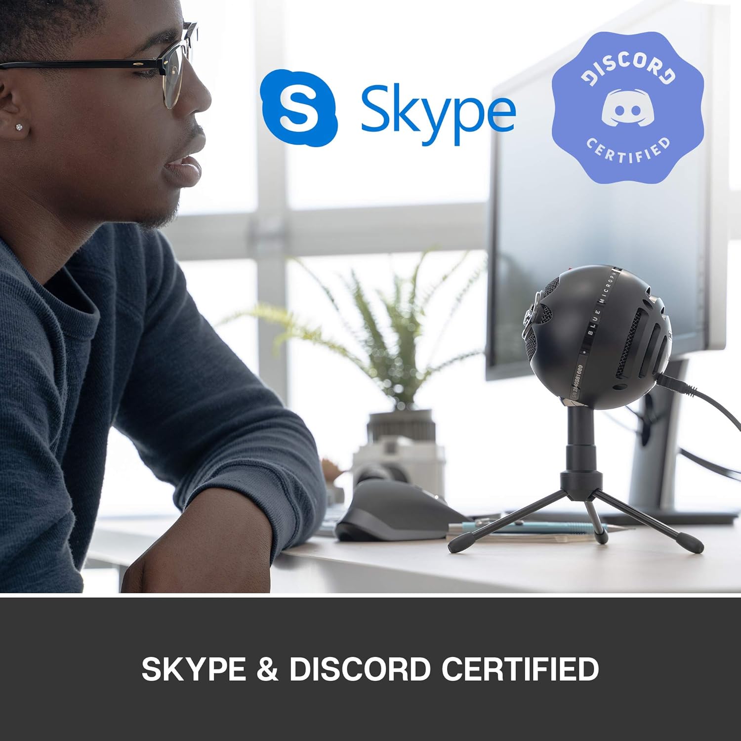 Blue Snowball iCE USB Mic for Recording and Streaming on PC and Mac, Cardioid Condenser Capsule, Adjustable Stand, Plug and Play – Black: Musical Instruments