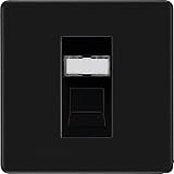 British General BG Screwless Flat Plate Single RJ45 Cat 6 Data Socket Matt Black view 2