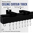 Jos & Haz Ceiling Curtain Track Set – 3ft-16.4ft / 5 Meter – Premium Heavy Duty Curtain Track, Ceiling Mount and Wall Mount for Room Divider, Living Room, Bedroom, Office