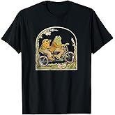 Cottagecore Frog and Son Bike Ride in The Country Aesthetic T-Shirt