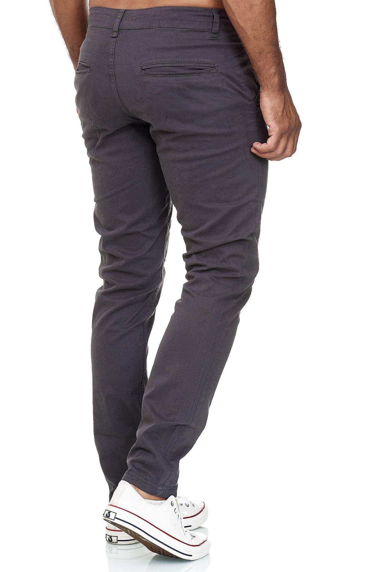 Elara Herren Chino Hose Slim Fit Stretch Chunkyrayan MEL009-Anthrazit-31/34 4