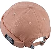 Croogo Brimless Docker Cap Unisex Rolled Cuff Harbour Hat Visor-Less Cap Cotton Beanie Landlord Hat Casual Sailor Skull Cap