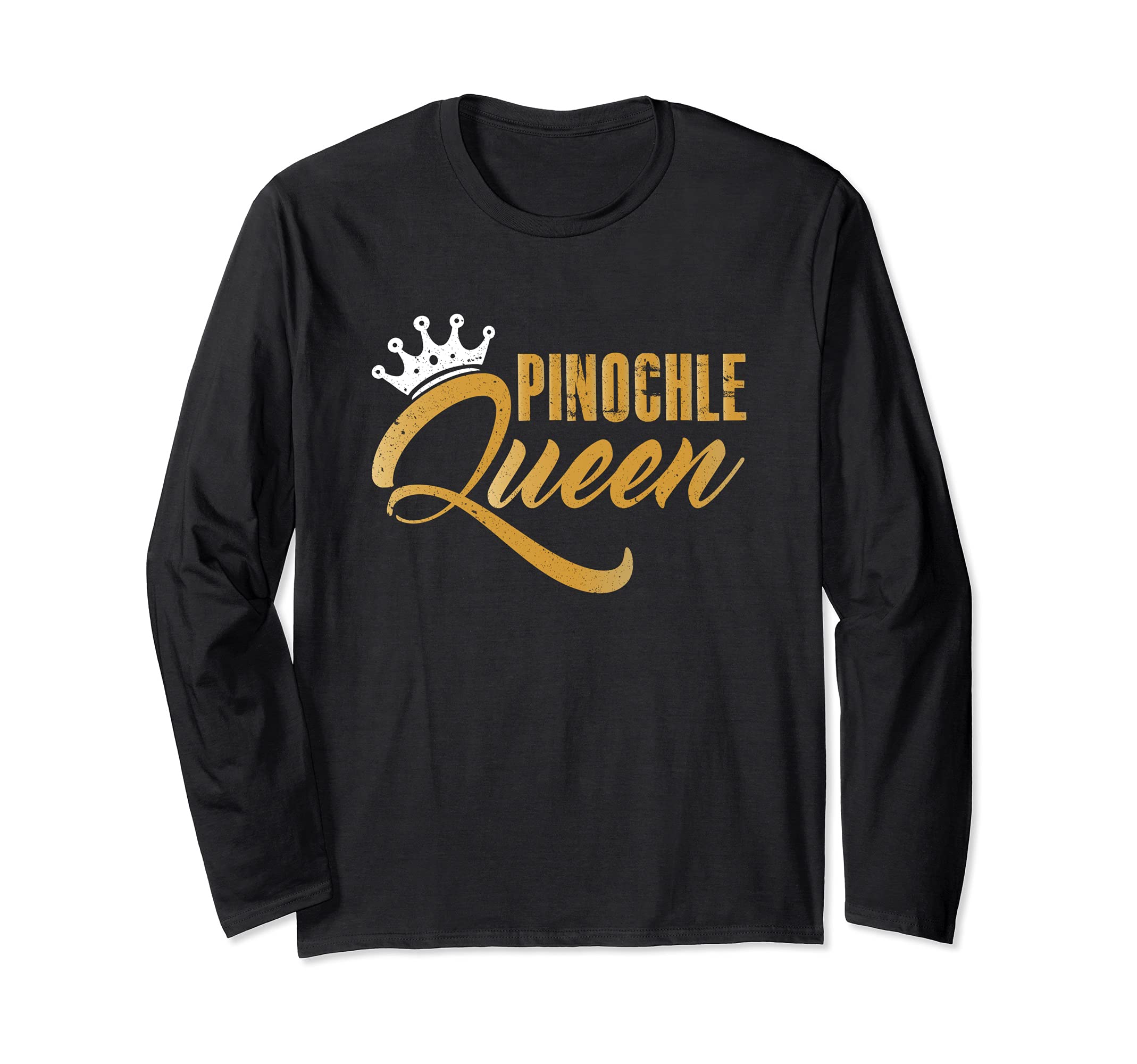 Pinochle Queen Card Game Gamer Player Trick-Taking Long Sleeve T-Shirt