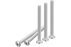 DTGN #4-40x1-1/4 Pan Head Machine Screws, 100Pcs 304 Stainless Steel, Phillips Drive, UNC Full Thread, Bright Finish, Screws Bolts Kit