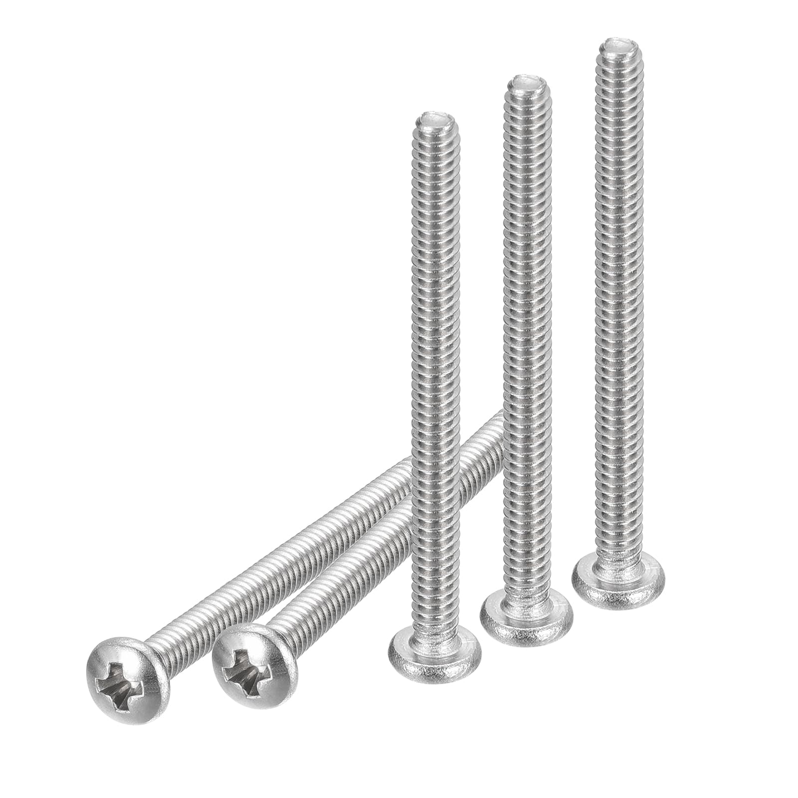 DTGN #4-40x1-1/4" Pan Head Machine Screws, 100Pcs 304 Stainless Steel, Phillips Drive, UNC Full Thread, Bright Finish, Screws Bolts Kit