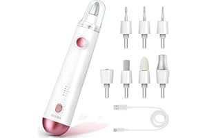 COZIBB Electric Nail Drill, 8-in-1 Cordless Electric Nail File with LED Light, 5 Speeds Rechargeable Manicure and Pedicure Kit Hand Foot Care Tool for Nail Grinder Trim Polish for Women Baby