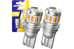 AUTOONE 194 LED Bulb Amber Yellow, Mini Size Canbus T10 168 2825 W5W LED Bulbs for License Plate Light Dome Map Door Courtesy
