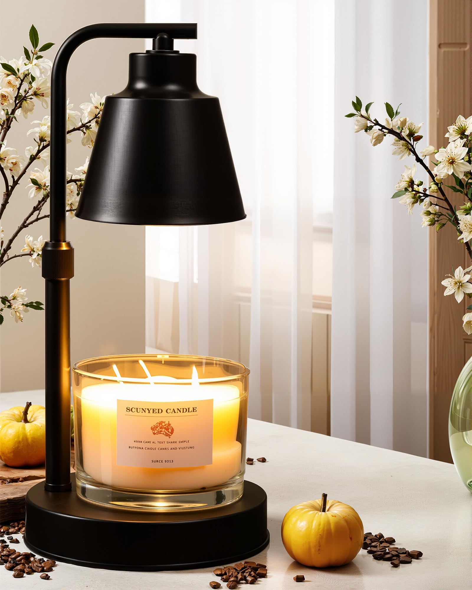 Photo 1 of *MINOR DAMAGE - USED*
HONGZZI Candle Warmer Lamp with Timer - Adjustable Brightness & Height, 2 Free Bulbs Included | Wax Warmer Lamp for Jar Candles, Farmhouse & Home Decor Gift (Black)