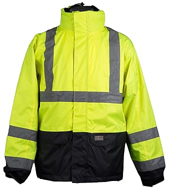 Dynamic24 2in1 Warnschutzjacke Jacke Arbeitsjacke Winterjacke Warnjacke Parka Neon Gelb