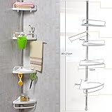 FunkyBuys&reg; METAL 4 Tier Telescopic Adjustable 90cm - 270cm Corner Shower Bathroom Organiser Shelf Caddy Holder