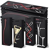 Ovveroche 20 Pack Wine Gift Bags with Handles, Reusable Wine Bottle Gift Bags for Liquor Champagne, Metallic Foil Designs for Valentine Holiday Birthday Party