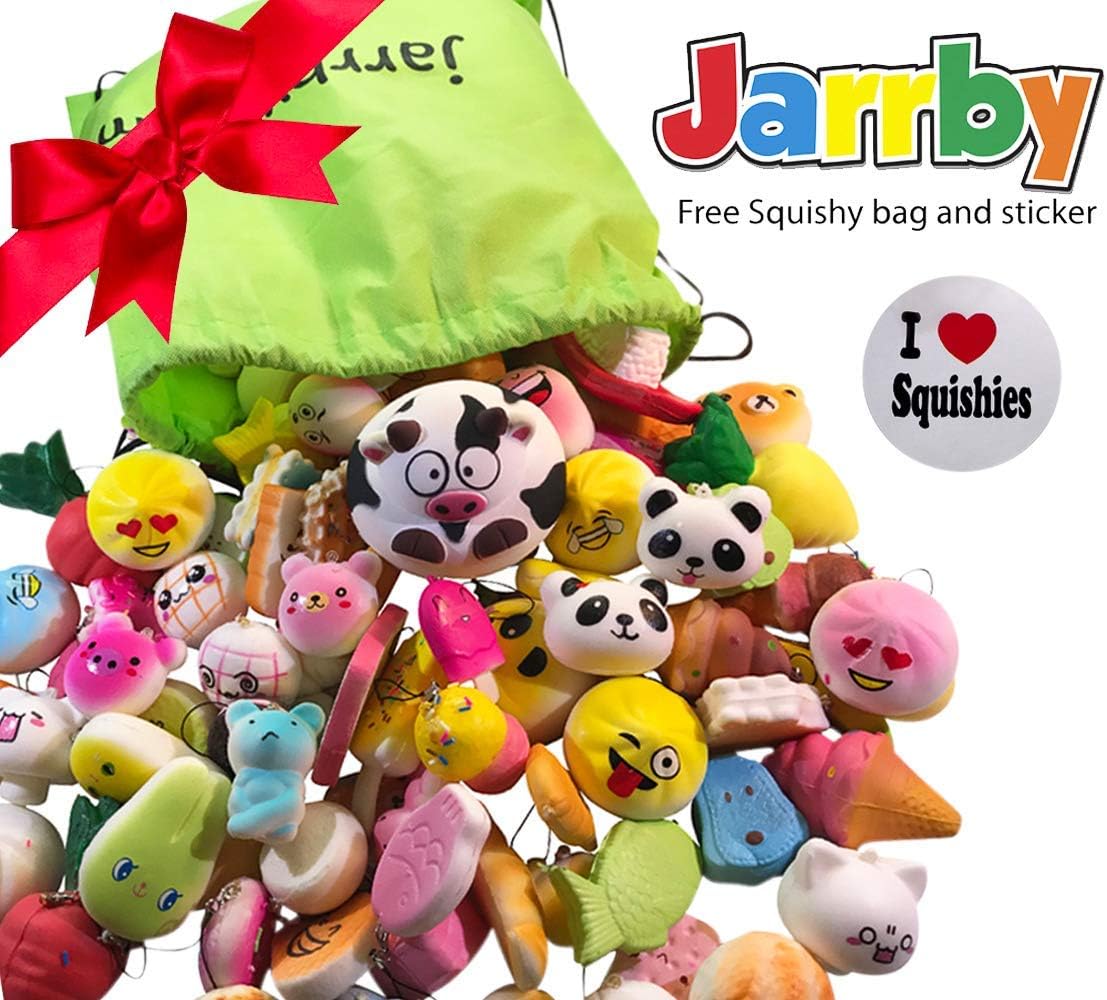 Jarrby Squishy Pack Scented Squishies for Boys and Girls | Squishies Package with Free Squishies Keychain, Free Squishy's Bag and Free Squishys Sticker | Slow Rise Squishy Package |
