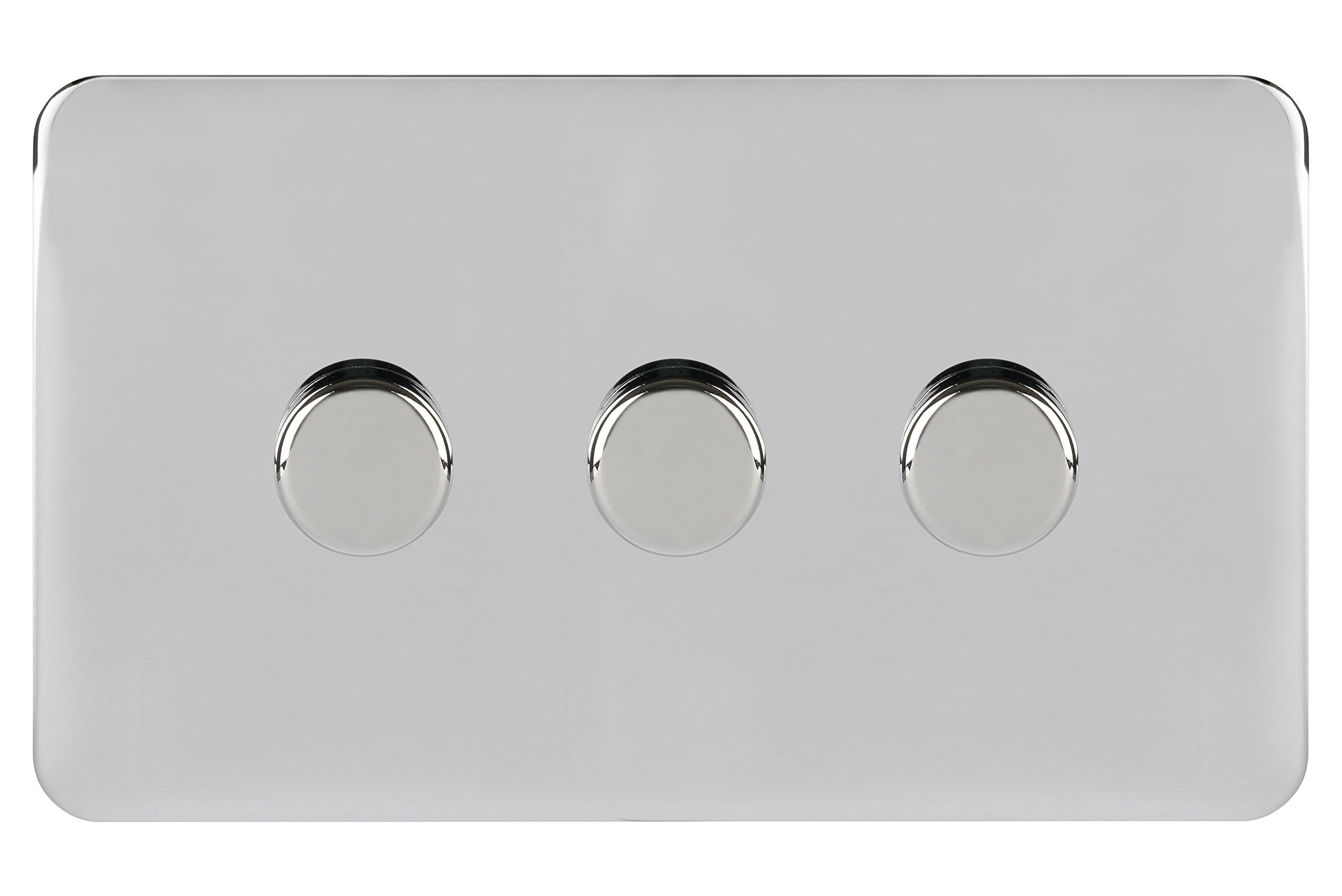 Schneider Electric GGBL6032CSSS Schneider Electric Lisse Screwless Deco Uni Dimmer 3G 2way 250W/VA SS, 250 W, 240 V, Stainless Steel