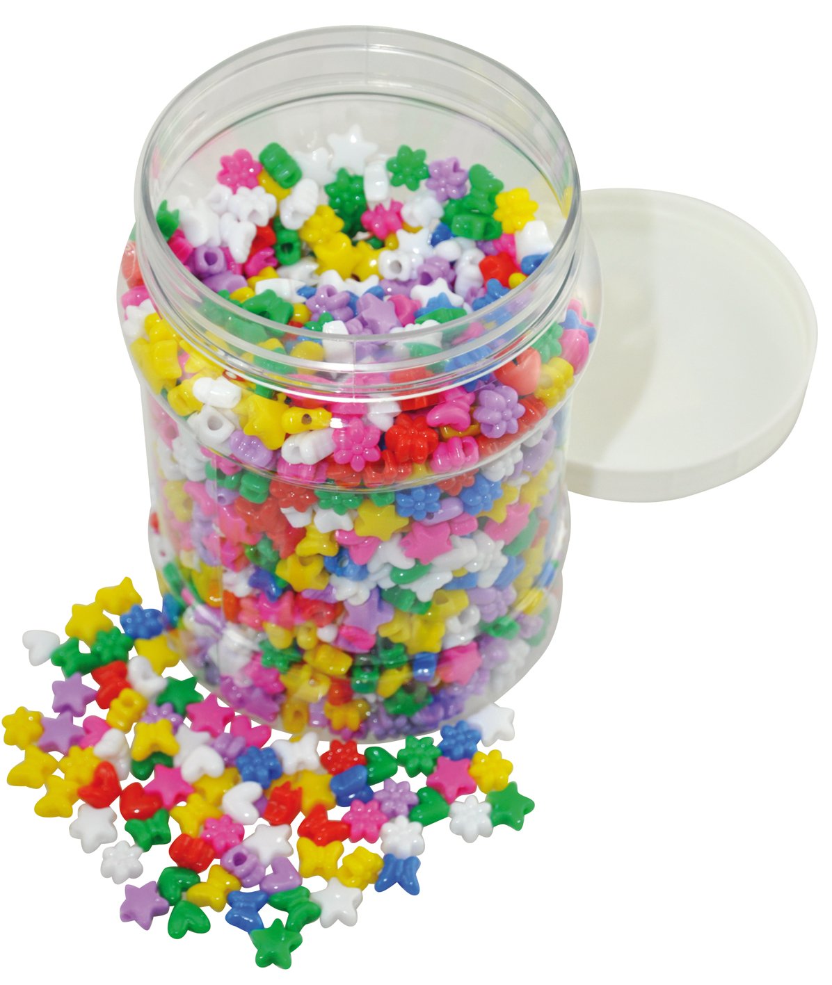 Playbox Plastic Beads in Jar with Big Holes (1400 Pieces)