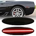 USR 97-04 Corvette C5 Rear Bumper RED LED Light Bar Smoke Lens Side Marker Lights - Lamp Assembly (Left + Right) Compatible with 1997-2004 Chevrolet Chevy Corvette C5 Vette Base Including Z06
