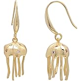 Handmade Golden Jellyfish Earrings for Women