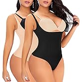 Werena Thong Shapewear Bodysuit for Women Tummy Control Open Bust Body Shaper Slimmer Shaping Thong