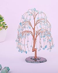 Jovivi Natural Healing Crystals Aquamarine Tree