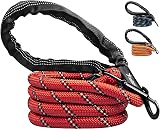 Candure Dog Lead with Soft Padded Handle 5 Ft Reflective Red