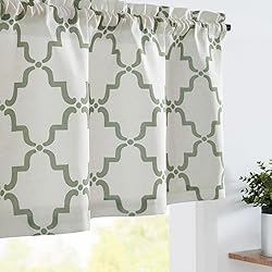 jinchan Linen Valance Curtain for Windows 16 Inch