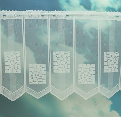 Fashion&Joy Meterware Scheibengardine nach Maß Höhe 52 cm Wunschbreite der Gardine durch Eingabe der Stückzahl in 28 cm Schri