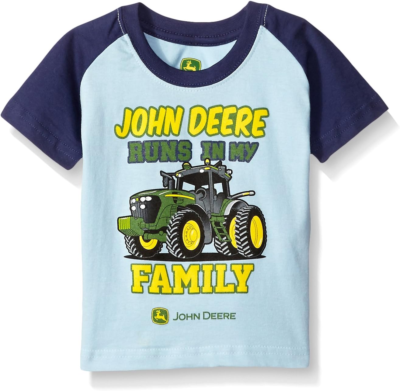 John Deere Baby Boys' Runs in My Family Tee, Light Blue