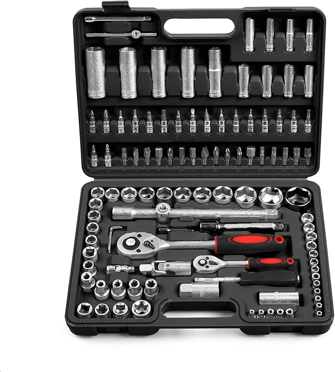 FIXKIT Socket Wrench Set Ratchet Box Nut Box Tool Case Set Nuts (108 pcs) Amazon.co.uk DIY & Tools