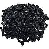4mm Extension Beads Black Silicone Lined Micro Ring Beads for Hair Extensions, Pack of 500