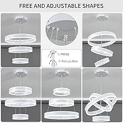 O'NEELDY Modern LED Chandeliers Adjustable Hanging