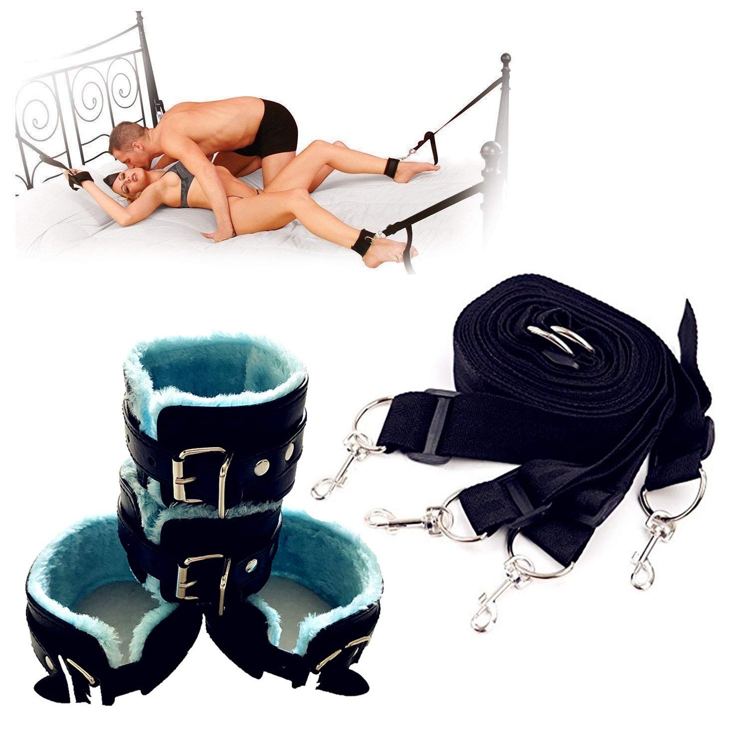 Iuvolux Arm and Leg Bed Restraint System Kit Adjustable Velcro Wrist