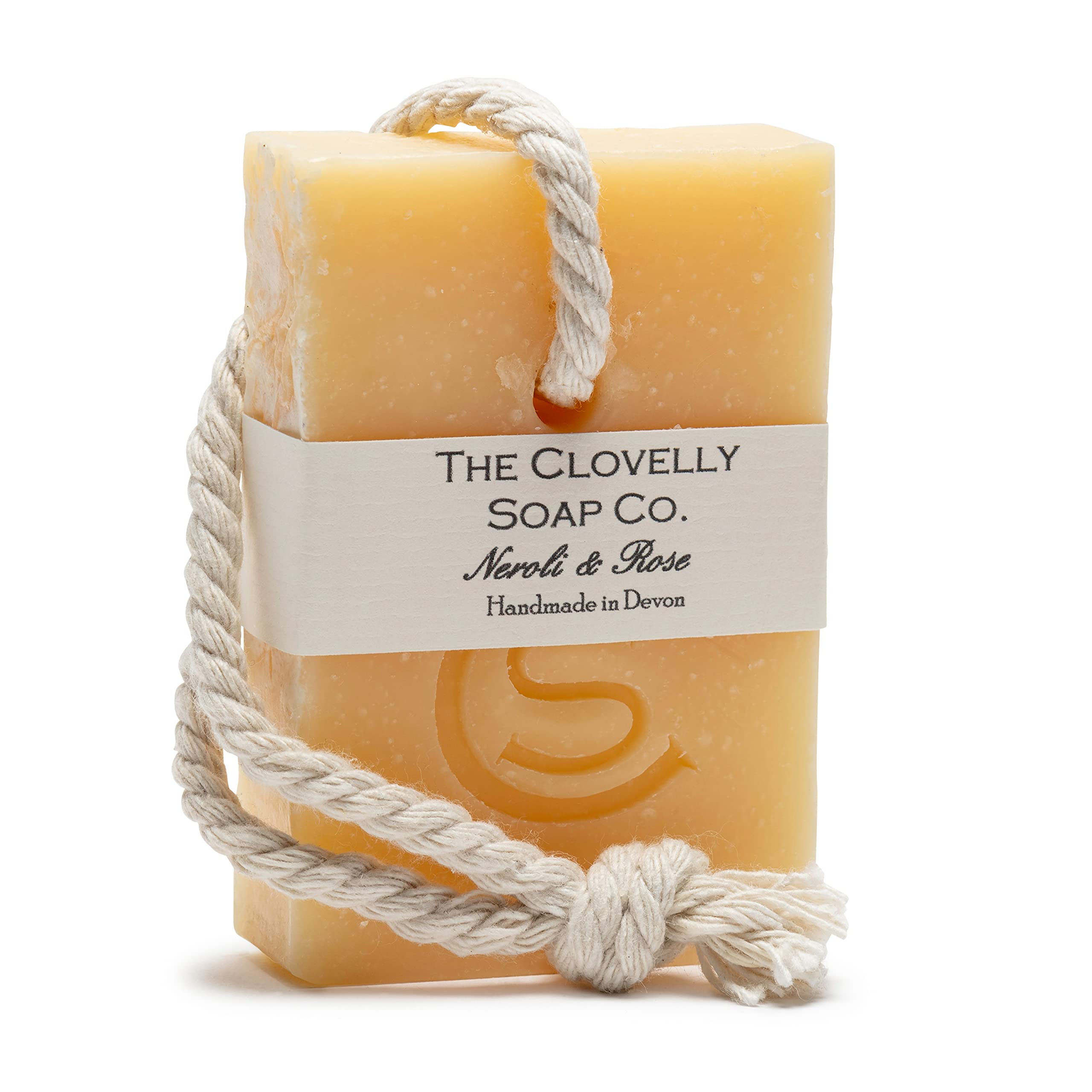 Clovelly Soap Co Naturna Handmade Soap on a rope Bar (Neroli Rose, 100g) For all skin types.