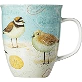 Cape Shore Ocean 15oz Harbor Mug with Full Wrap Design and Decorated Handle, Multiple Styles Available (Sand Piper)