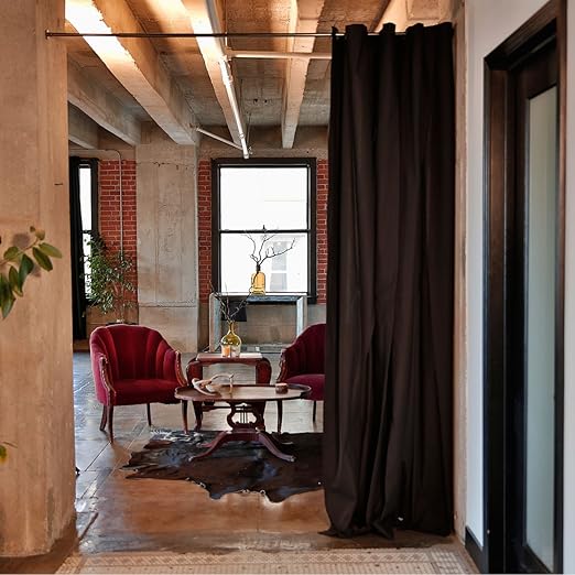 Amazon Com Roomdividersnow Muslin Tension Rod Room Divider Kit