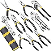 MasterSpec 10Pcs Hand Tool Set Pliers Set Multi-Grip Pliers Long Nose/Slip Joint/Diagonal/Combination/Jaw Locking/Water Pump 