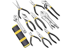 MasterSpec 10Pcs Hand Tool Set Pliers Set Multi-Grip Pliers Long Nose/Slip Joint/Diagonal/Combination/Jaw Locking/Water Pump 