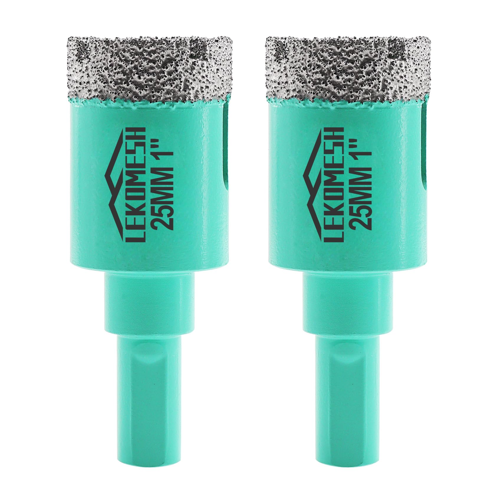 Diamond Core Drill Bits 2pcs-25MM - LEKOMESH Tile Hole Saw with Triangle Shank for Porcelain Tile Ceramic Granite Marble Masonry Stone,Vacuum Brazed Diamond Drill Bits — image 1