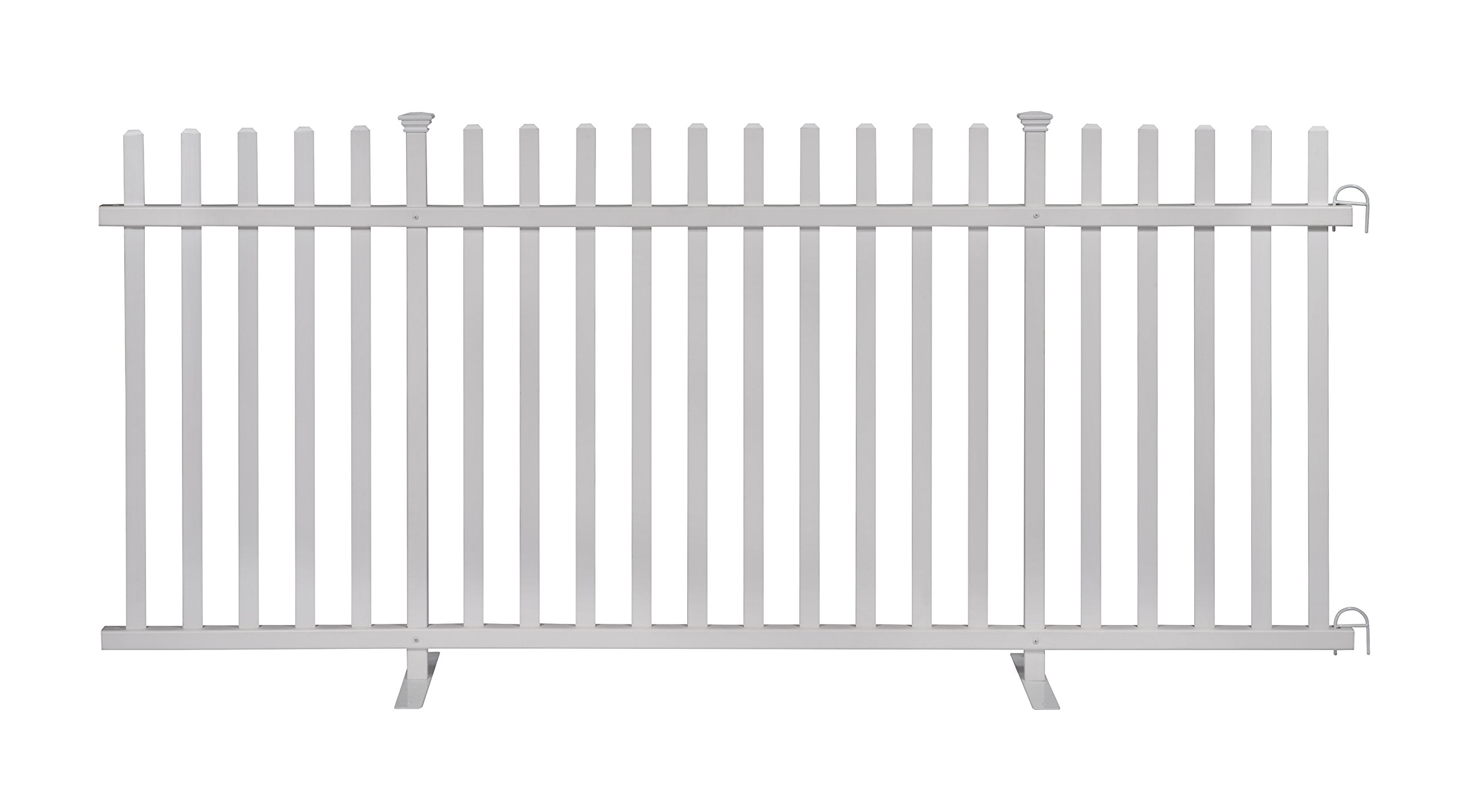 Zippity Outdoor Products ZP19026 Lightweight Portable Vinyl Picket Fence Kit w/Metal Base(42" H x 92" W), White